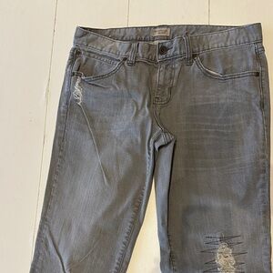 GAP Women's Skinny Jeans in Grey with Distressed Details